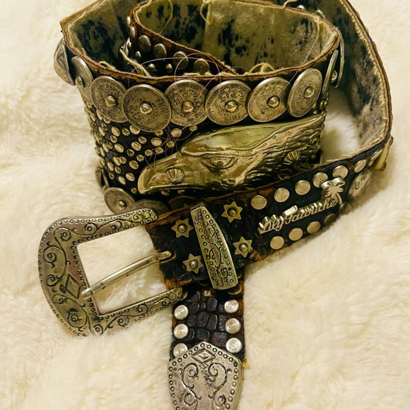 💐LILY FACOUCHE VINTAGE COIN BELT (Circa 70s) - Picture 1 of 6